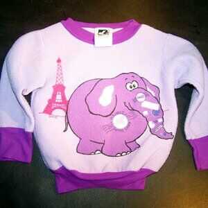 Just Adorable Elephant Sweatshirt by Jog Togs Size Toddler 2